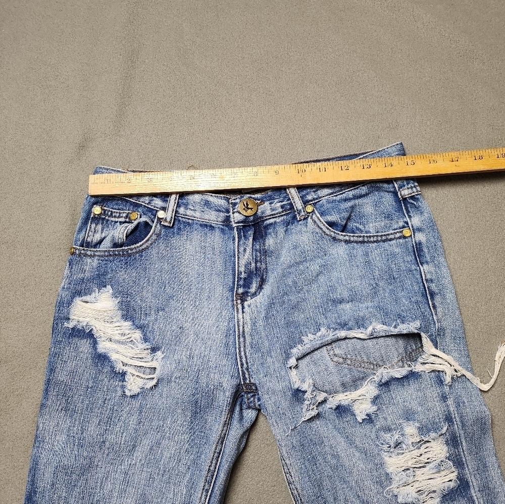 đ
șOne Teaspoon Awesome Baggies Distressed Boyfriend Jean Sz 26 - Picture 10 of 13